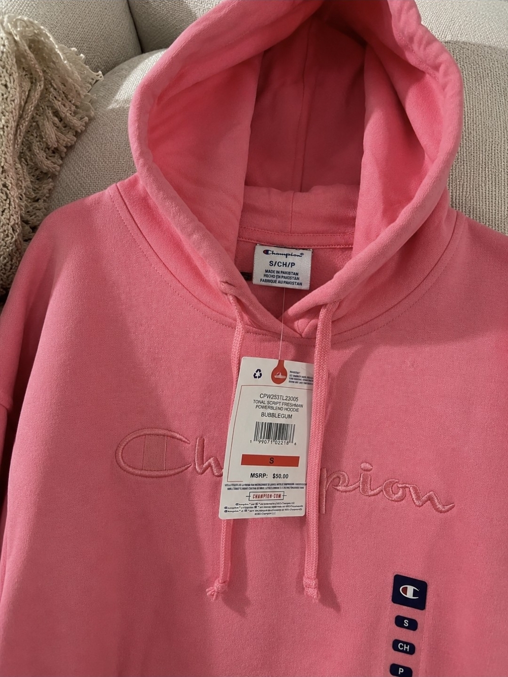 📍FULL SET! Champion Pink Embroidered Logo Hoodie & Pants - Picture 3 of 5